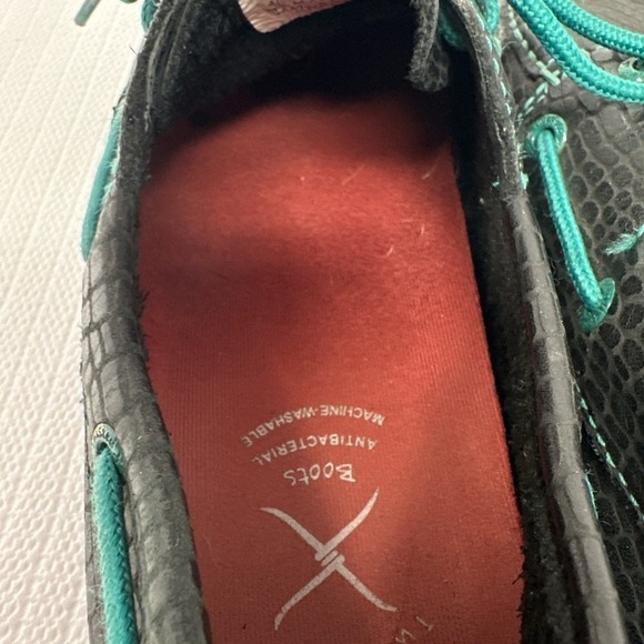 Twisted X Women's Black Crocodile Print Leather Moccasin Shoes 7M - Picture 7 of 12